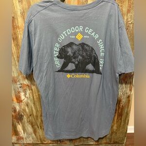 Columbia Shirt Mens XL Black Bear Mountain Graphic Outdoors Hiking Tee T-Shirt
